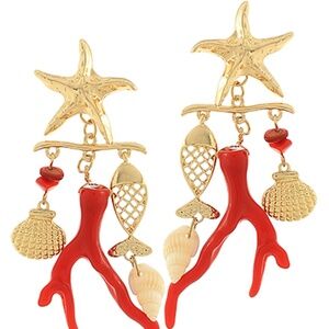 Starfish & Sealife Multi Charm Earrings